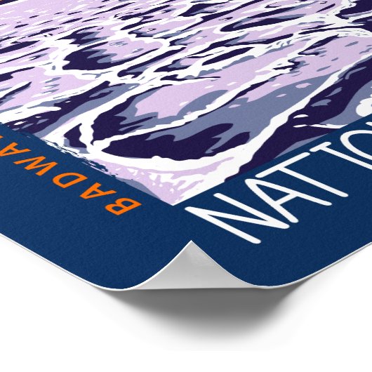 デスバレーナショナルパークバドウォーター流域ヴィンテージ ポスター (角)