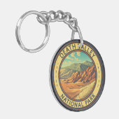 デスバレー国立公園ヴィンテージ旅行芸術 キーホルダー (正面左)