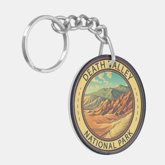 デスバレー国立公園ヴィンテージ旅行芸術 キーホルダー (正面左)