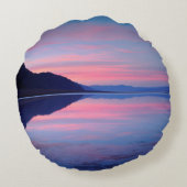 デスバレー国立公園夜明けのバドウォーター ラウンドクッション (裏面)