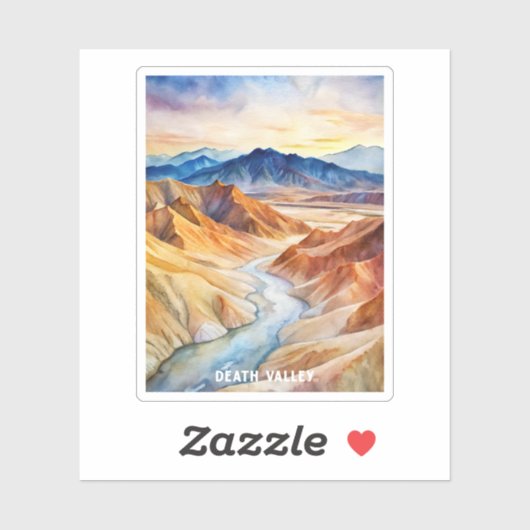 デスバレー国立公園水の色絵画の シール (シート)