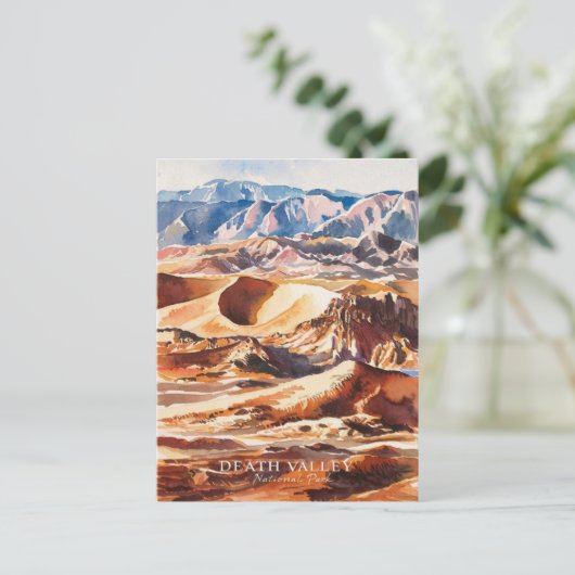 デスバレー国立公園水の色絵画の ポストカード (スタンド正面)