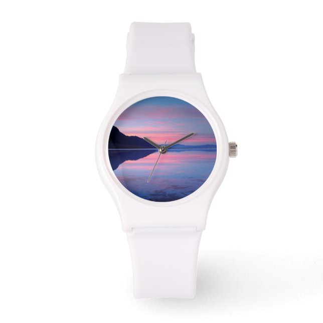 デスバレー国立公園。夜明けのバドウォーター 腕時計 (正面)