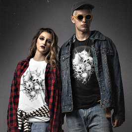 デスフュージョンデーモンズスカルダークハローの出現 Tシャツ