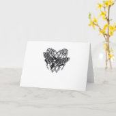 デスヘッド・モス クラシック - スケルトン ハンド ハート カード (黄色い花)