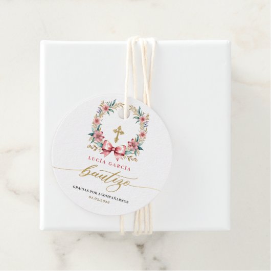 デスペインのバウティゾグラシアス金ゴールド&ピンク フェイバータグ (インサイチュ)