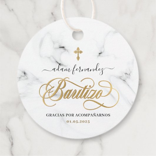 デスペインのバウティゾグラシアス金ゴールド フェイバータグ (裏面)