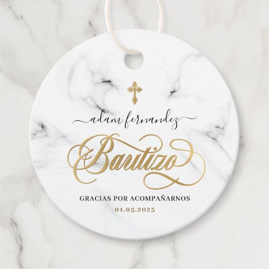 デスペインのバウティゾグラシアス金ゴールド フェイバータグ (正面)