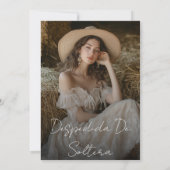 デスペディダデソルテラスペインのブライダルシャワー写真 招待状 (裏面)