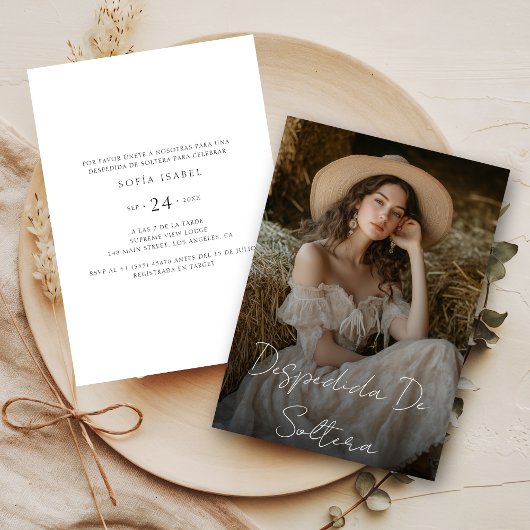デスペディダデソルテラスペインのブライダルシャワー写真 招待状