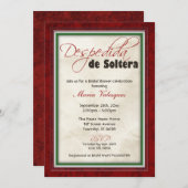 デスペディダデソルテラメキシコテーマブライダルシャワー 招待状 (正面/裏面)