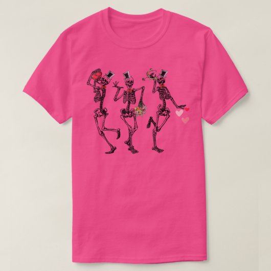 デスマカブレスケルトンおもしろいバレンタインD Tシャツ (デザイン正面)