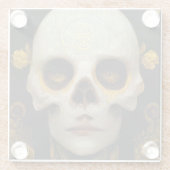 デスマスクファンタジーSci-Fiアート ガラスコースター (裏面)