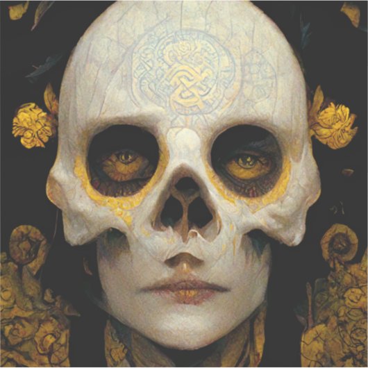 デスマスクファンタジーSci-Fiアート シール (正面)