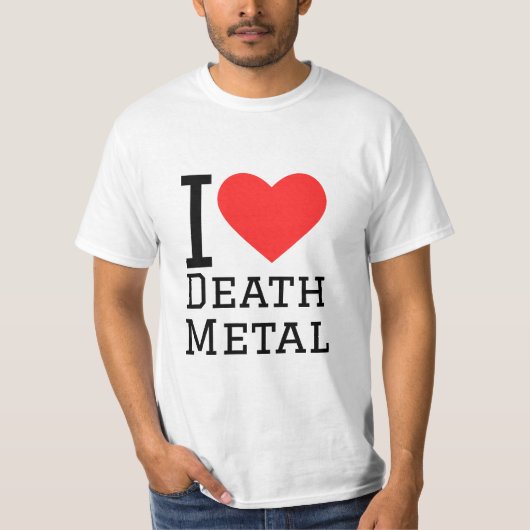 デスメタルスクエアステッカーが大好き Tシャツ (正面)