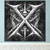 デスメタルヘッドバンガー – ヘビーメタルメタルメタルヘッド キャンバスプリント (インサイチュ (ウッドフロア))