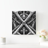 デスメタルヘッドバンガー – ヘビーメタルメタルメタルヘッド スクエア壁時計 (ホーム)