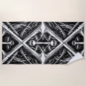 デスメタルヘッドバンガー – ヘビーメタルメタルメタルヘッド ビーチタオル (正面)