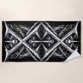 デスメタルヘッドバンガー – ヘビーメタルメタルメタルヘッド ビーチタオル (正面)