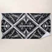 デスメタルヘッドバンガー – ヘビーメタルメタルメタルヘッド ビーチタオル (正面)