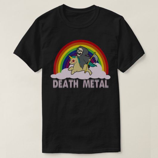 デスメタルヘビーハードコアおもしろい音楽 Tシャツ (デザイン正面)