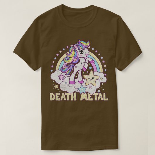 デスメタルユニコーンポニー動揺して Tシャツ (デザイン正面)