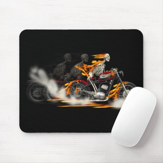 デスメタルライダースオートバイファイアーバイク マウスパッド (マウス)