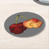 デスリースウィートさくらんぼスカルコースター ラウンドペーパーコースター (アングル)