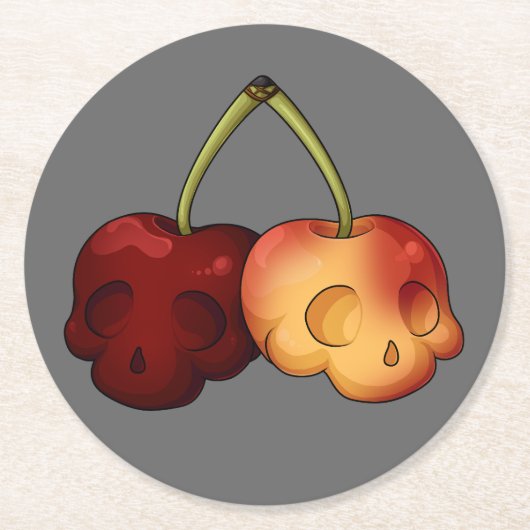 デスリースウィートさくらんぼスカルコースター ラウンドペーパーコースター (正面)
