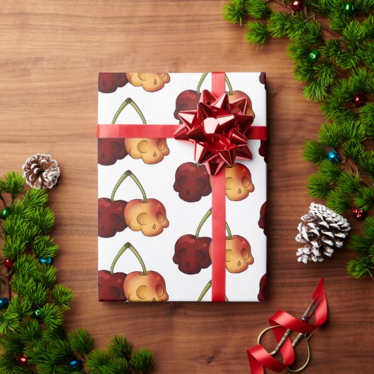 デスリースウィートさくらんぼスカルラッピング紙 ラッピングペーパー (クリスマスギフト)