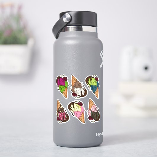 デスリースカルアイスクリームステッカー シール (HydroFlask)