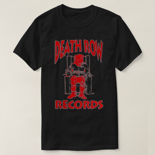 デスローレコードRed On Black Death Row Logo Zip Tシャツ (デザイン正面)