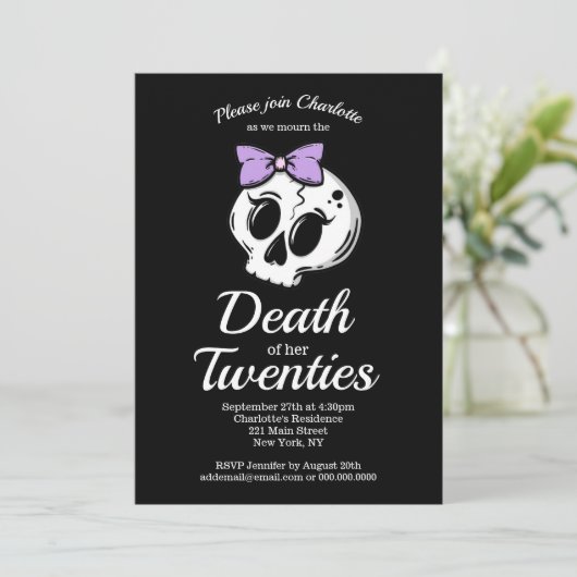 デス20エンティスコケットエステティックボウ30誕生日 招待状 (スタンド正面)