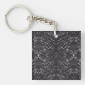 デス ダーク ブラック 抽象的 水彩画アート キーホルダー (正面)