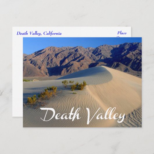 デス・バレー国立公園、カリフォルニアのはがき ポストカード (正面/裏面)