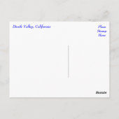 デス・バレー国立公園、カリフォルニアのはがき ポストカード (裏面)