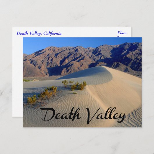 デス・バレー国立公園、カリフォルニアのはがき ポストカード (正面/裏面)