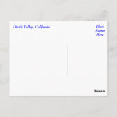 デス・バレー国立公園、カリフォルニアのはがき ポストカード (裏面)