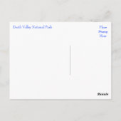 デス・バレー国立公園、カリフォルニア州ポストカード ポストカード (裏面)