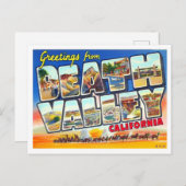 デス・バレー、カリフォルニアヴィンテージビッグ・レターズ ポストカード (正面/裏面)