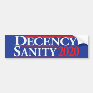 デセンシーとサニティ2020 バンパーステッカー