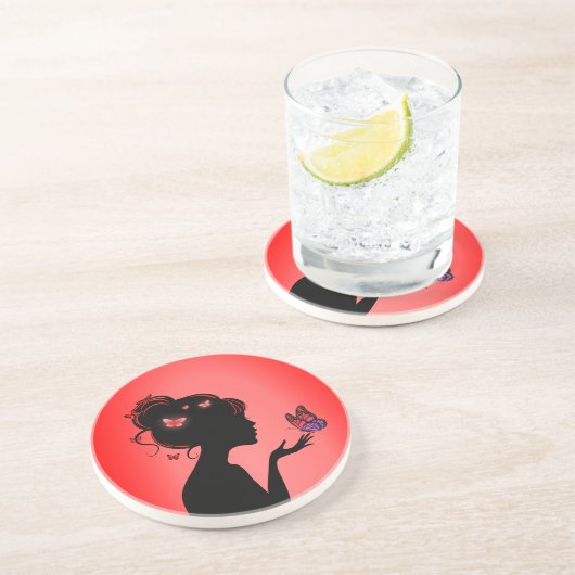 デソスドゥヴェレエングレームラフェムパピロンルージュ コースター (側面)