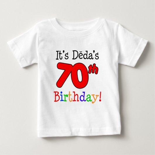 デダの70歳の誕生日 チェコの祖父 ベビーTシャツ (正面)