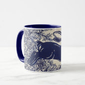 デダムブルーラビットマグヴィンテージブルー&ホワイト マグカップ (正面左)