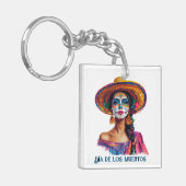 デッエレガントドシュガースカルレディカラフル キーホルダー (正面左)