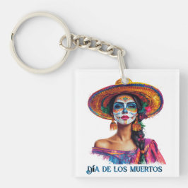 デッエレガントドシュガースカルレディカラフル キーホルダー