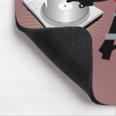 デッキが付いているかわいく及びクールなDJのキャラクター マウスパッド (コーナー)