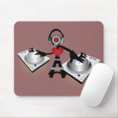 デッキが付いているかわいく及びクールなDJのキャラクター マウスパッド (マウス)