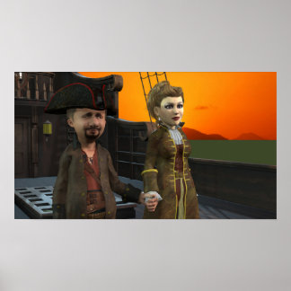 デッキに2つ – 小さなポスター ポスター