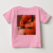 デッキのハロウィーン用のカボチャ ベビーTシャツ (裏面)